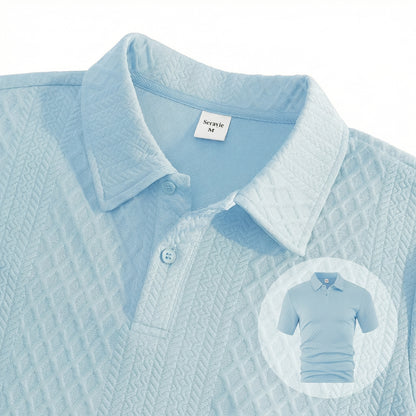 2026 Men’s Textured Polo Shorts Set