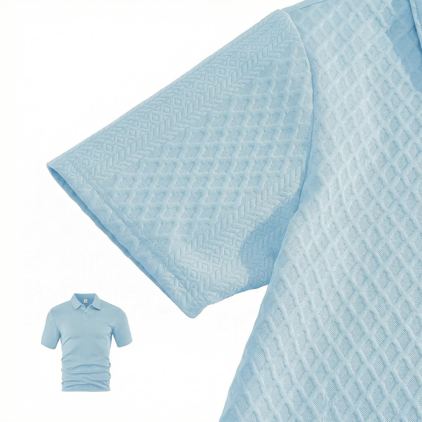 2026 Men’s Textured Polo Shorts Set