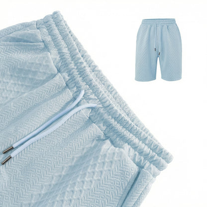 2026 Men’s Textured Polo Shorts Set