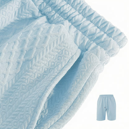 2026 Men’s Textured Polo Shorts Set